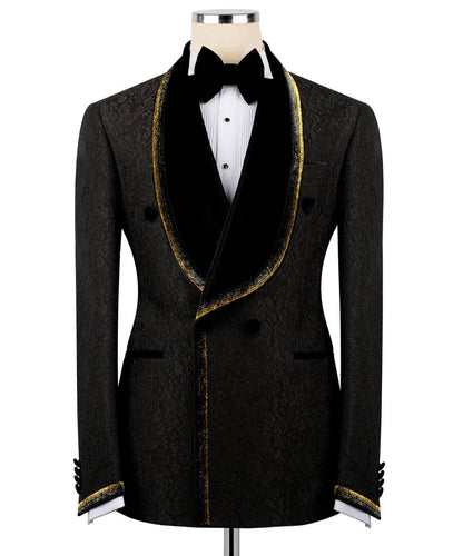 Black Tuxedo with Custom Lapel Design