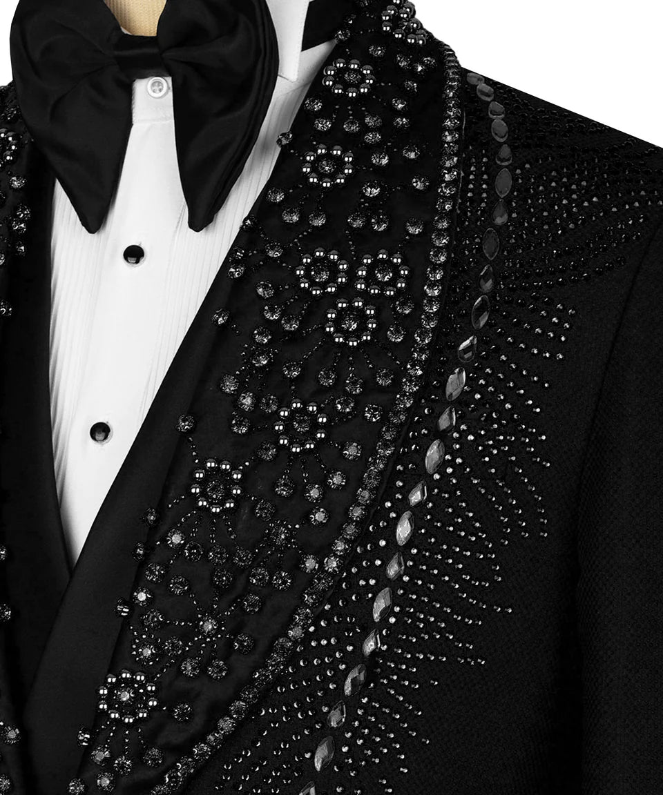 Black Stone Embroıdered Tuxedo
