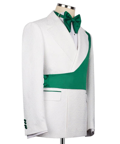 Custom Designed Tuxedo with Crossover Satin Panel