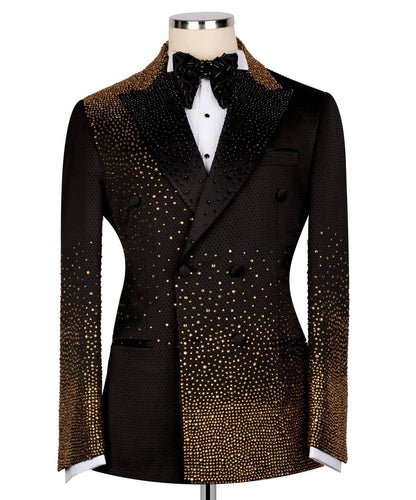 Stone Embellished Black Tuxedo