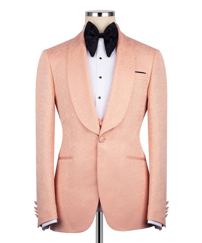 Textured Orange Tuxedo Set