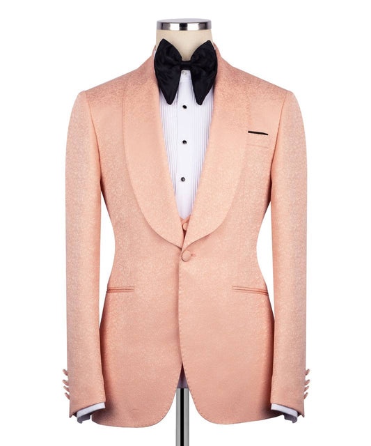 Textured Orange Tuxedo Set