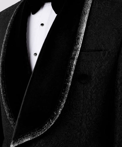 Black Tuxedo with Custom Lapel Design