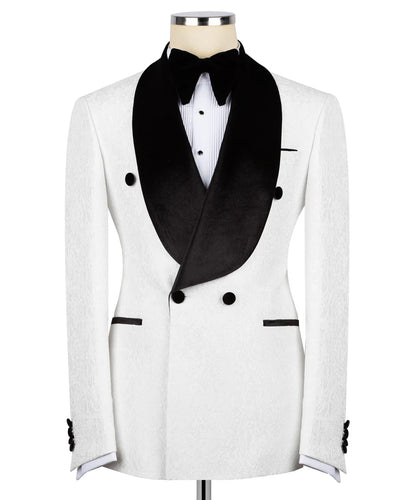 White Velvet Shawl Collar Tuxedo