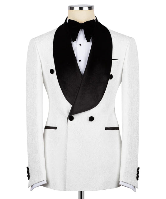 White Velvet Shawl Collar Tuxedo