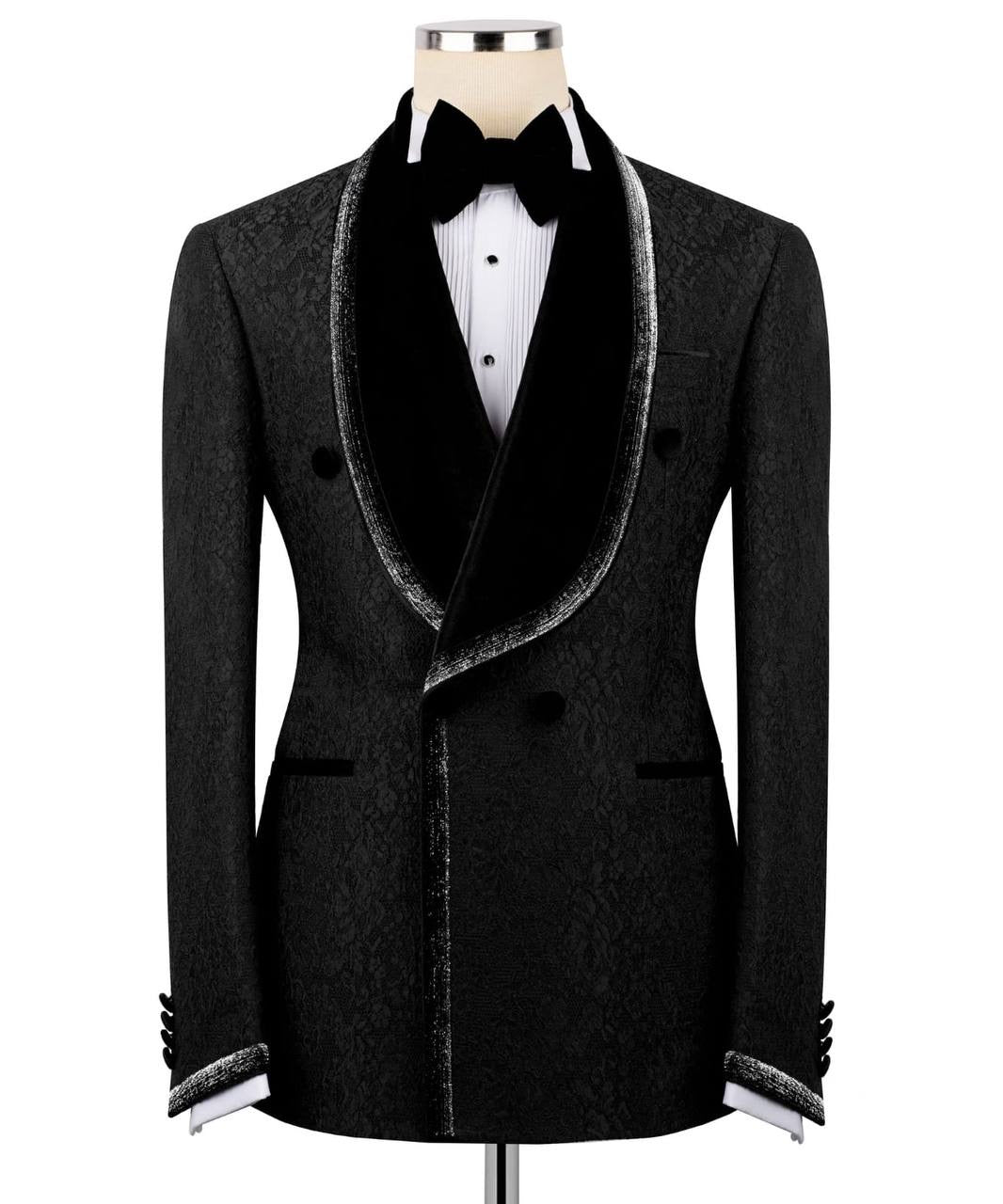 Black Tuxedo with Custom Lapel Design