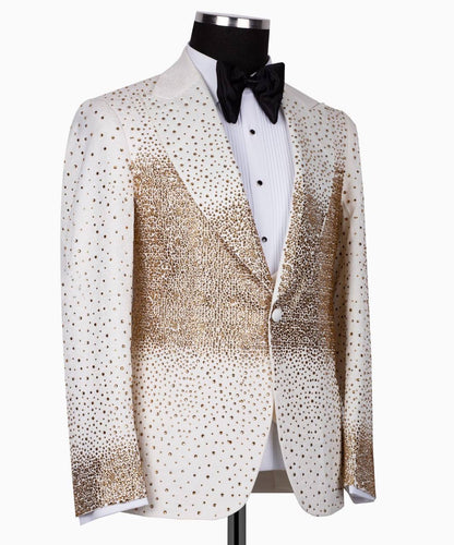 Stone Embroidered Mens Tuxedo Set