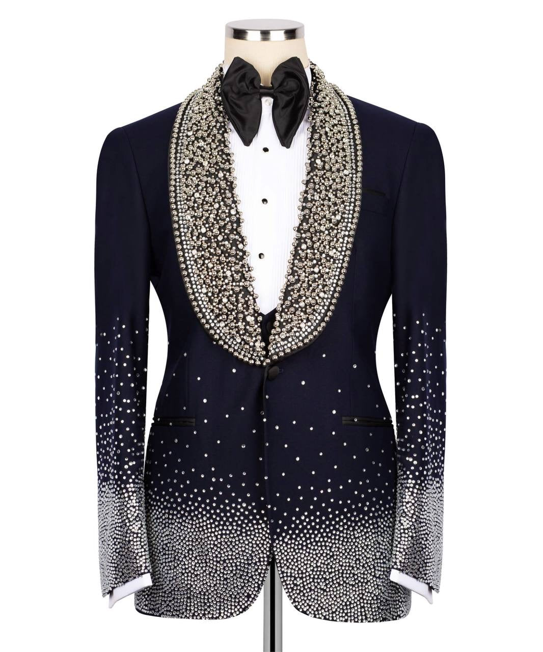 Custom Design Navy Blue Tuxedo