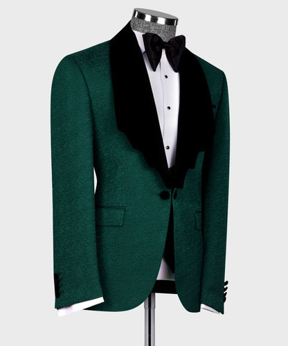 Green Stair-Step Collar Tuxedo