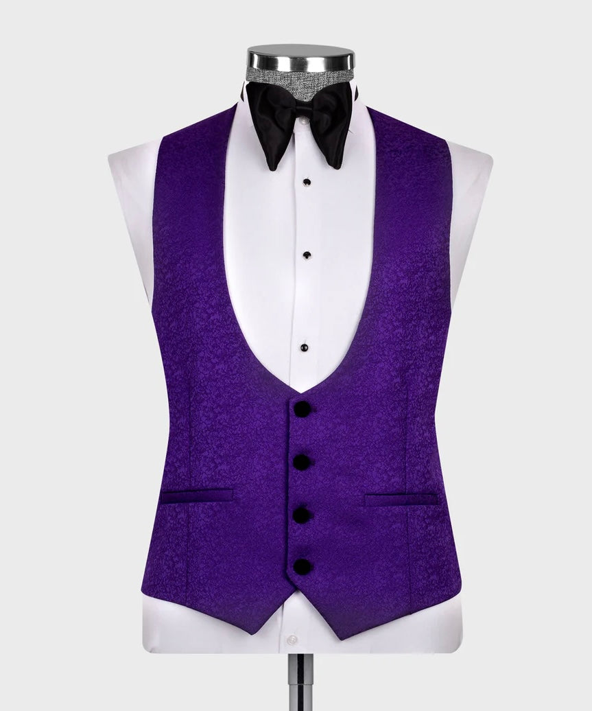 Velvet Lapel Purple Tuxedo