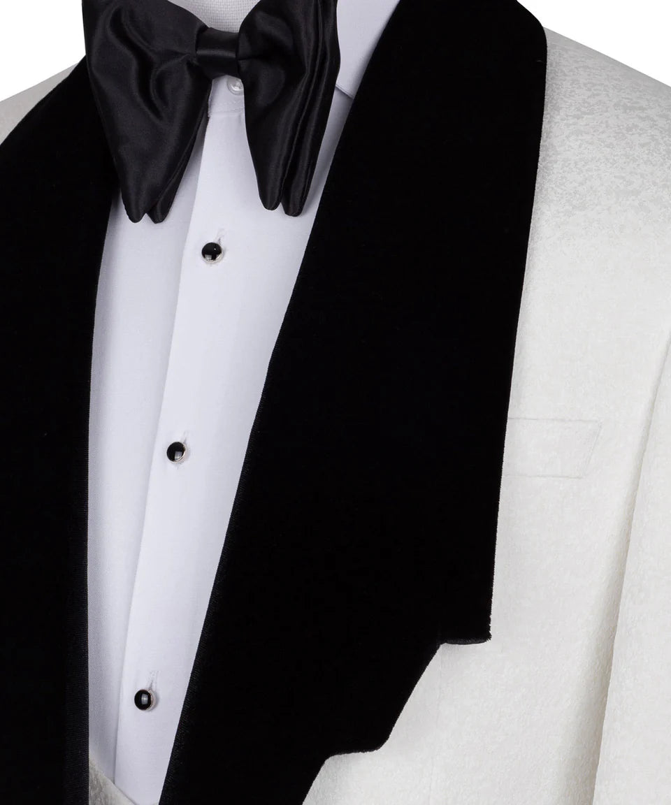 Velvet Lapel White Tuxedo