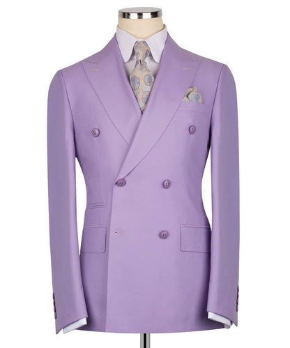 Purple Double Breasted Suit