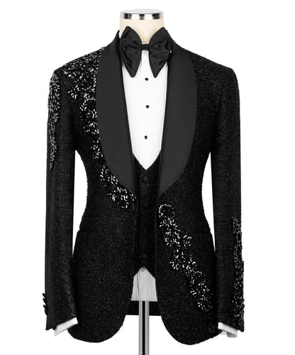 Sparkling Tuxedo with Crystal Embellished