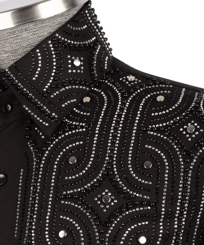 Crystal Embellished Black Shirt