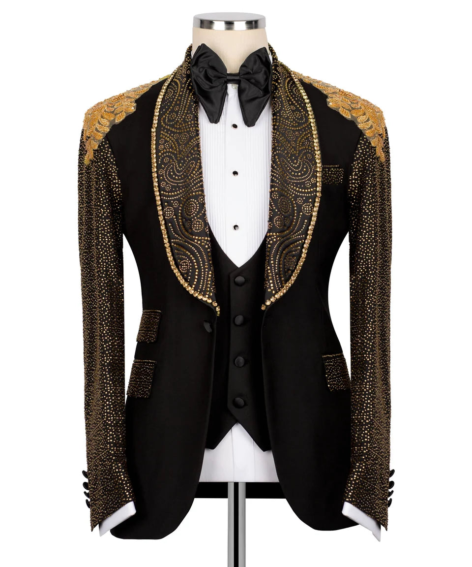 Baroque Black Gold Tuxedo