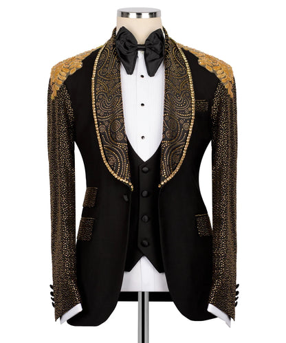 Baroque Black Gold Tuxedo