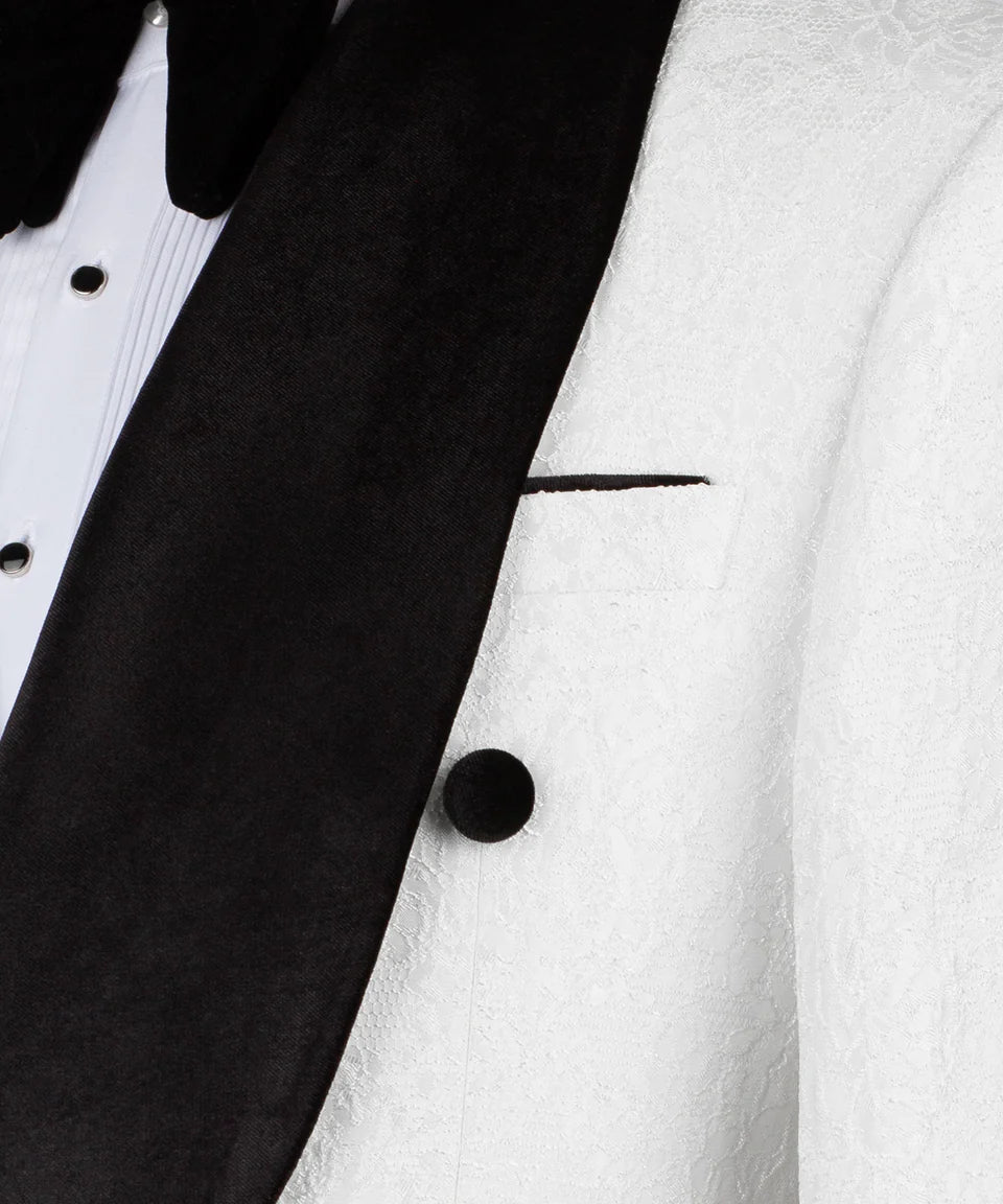 White Velvet Shawl Collar Tuxedo