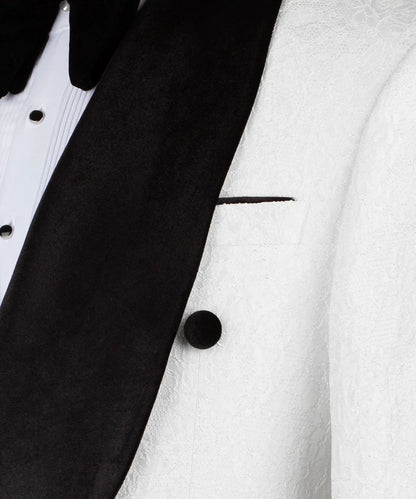 White Velvet Shawl Collar Tuxedo