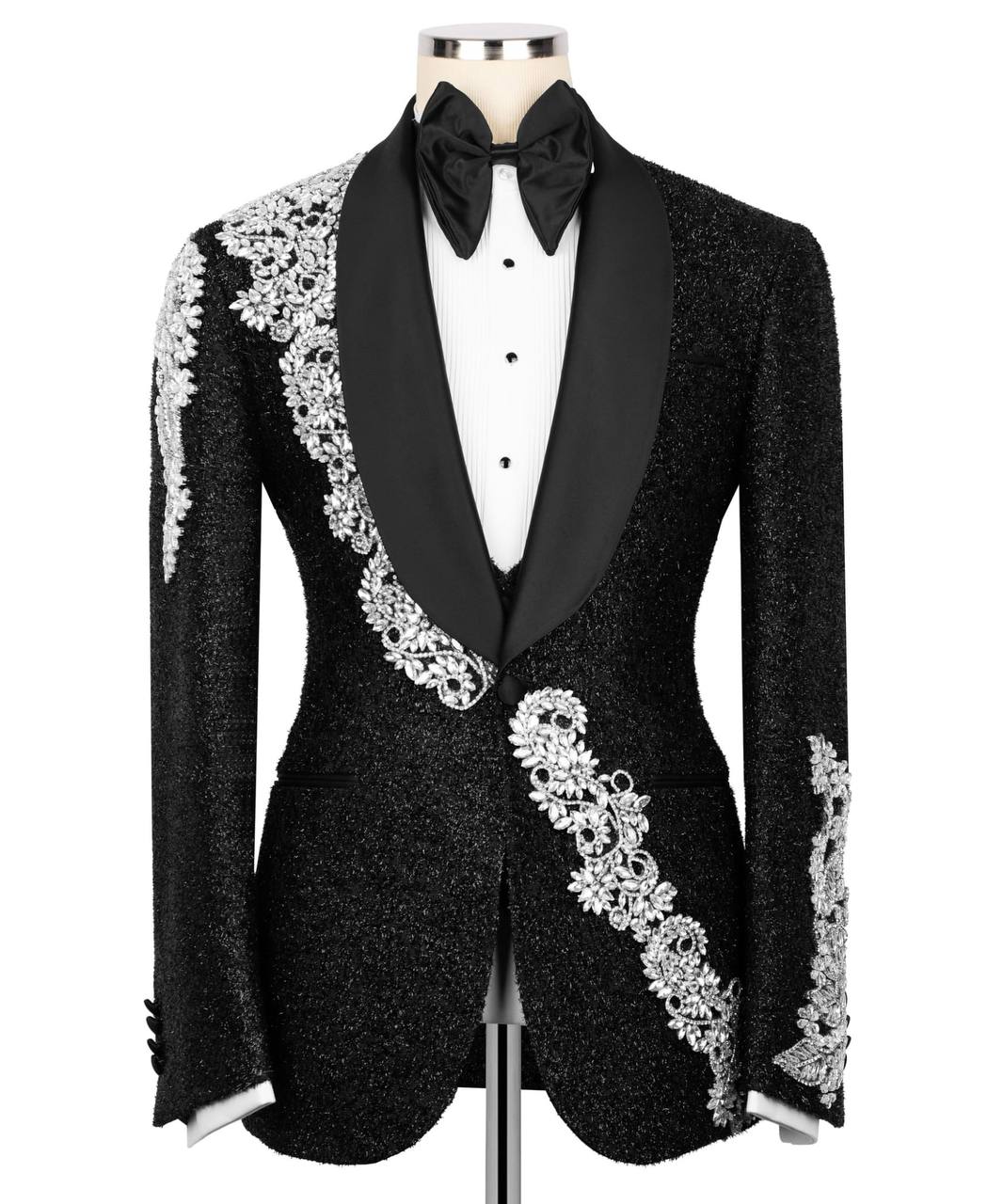 Sparkling Tuxedo with Crystal Embellished