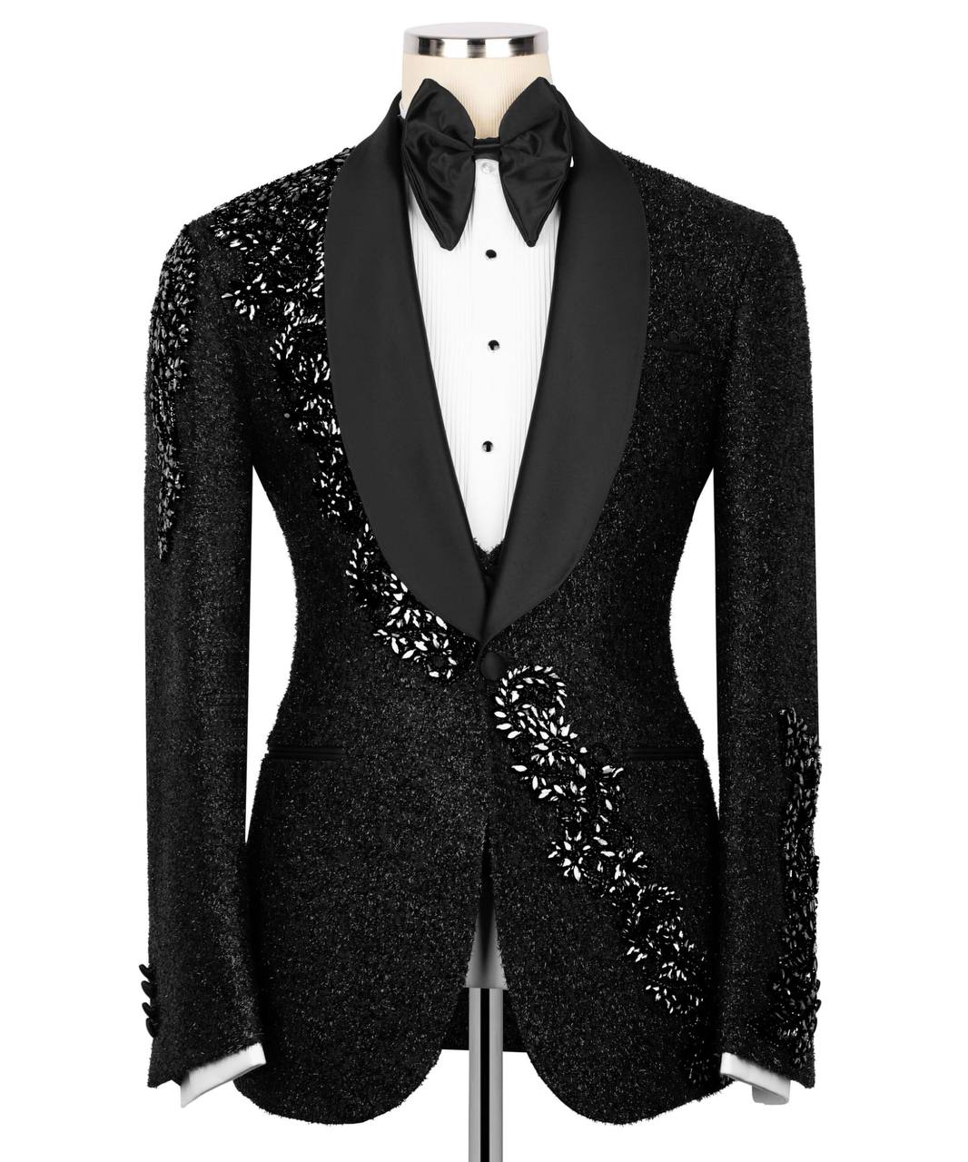 Sparkling Tuxedo with Crystal Embellished