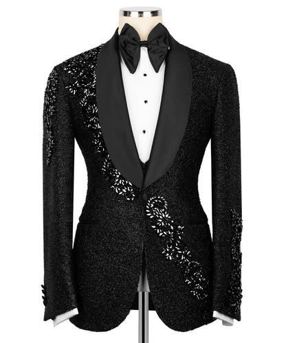 Sparkling Tuxedo with Crystal Embellished