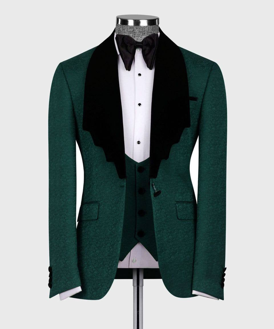 Green Stair-Step Collar Tuxedo