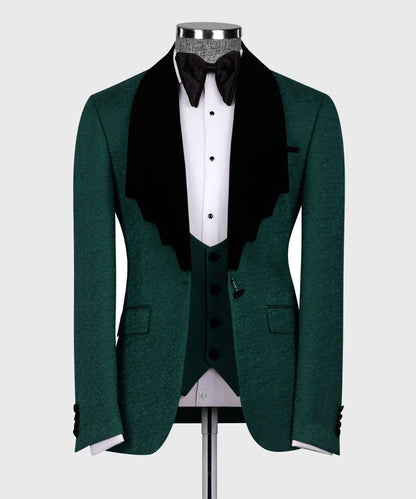 Green Stair-Step Collar Tuxedo