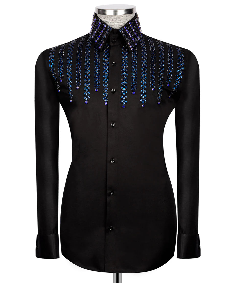 Crystal Embellished Black Shirt