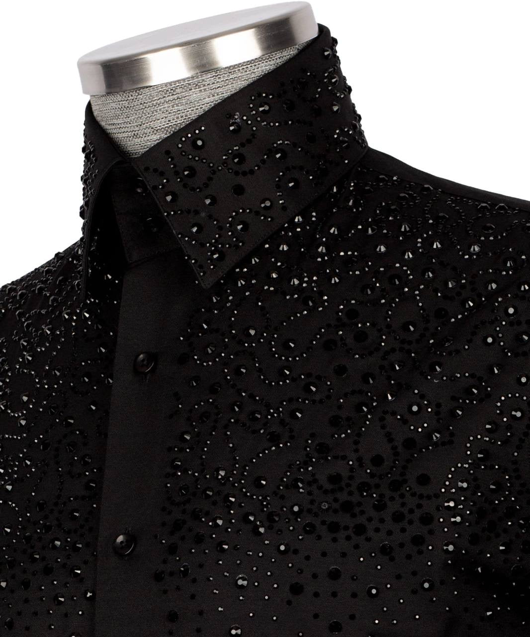 Crystal Embellished Black Shirt