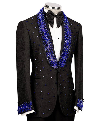 Exclusive Tuxedo With Stone Embellished