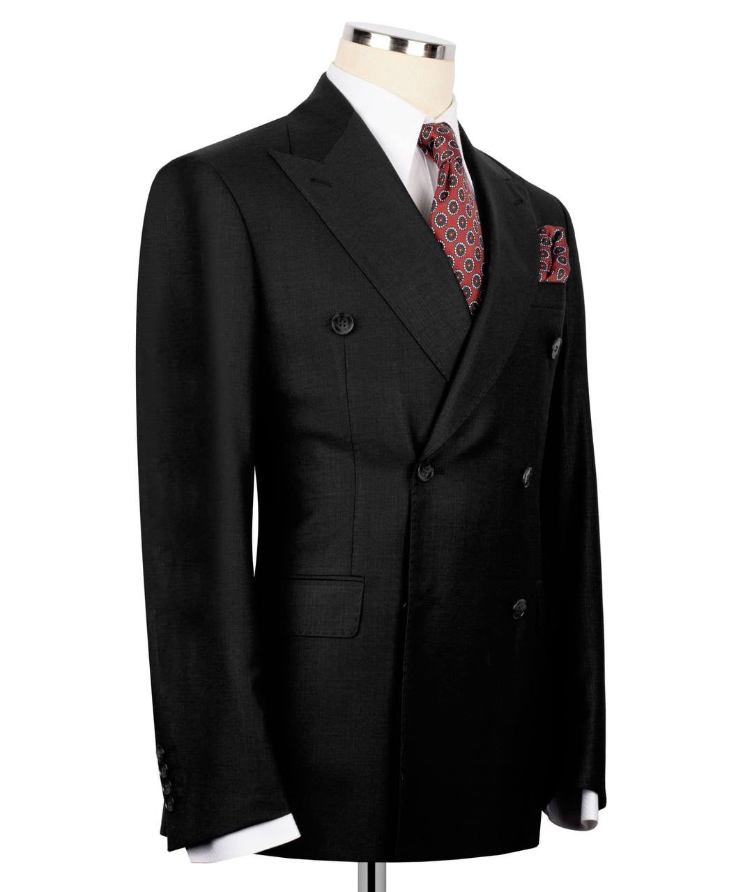 Double Breasted Black Suit