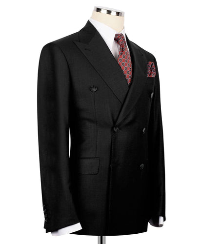 Double Breasted Black Suit