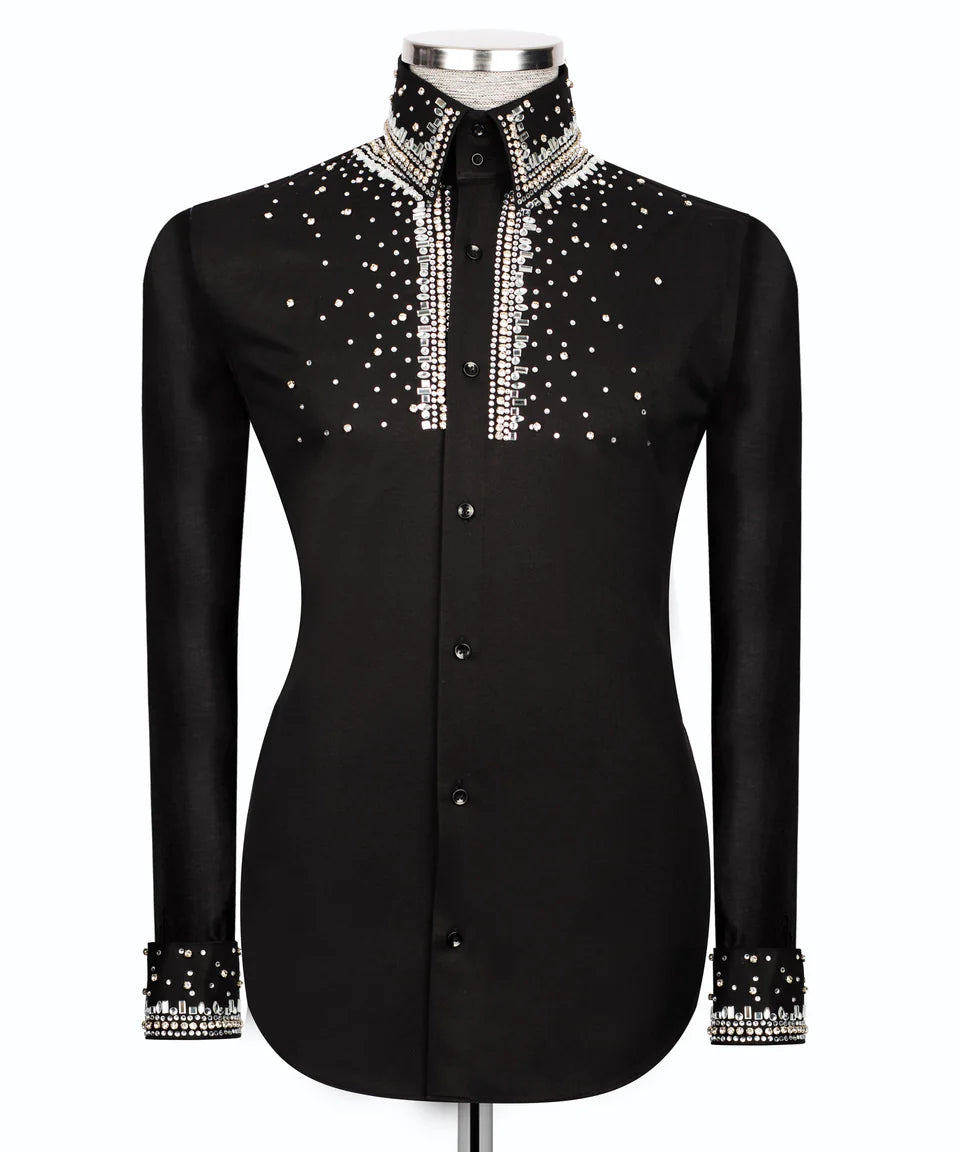 Crystal Embellished Black Shirt