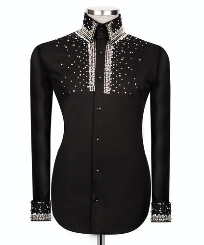 Crystal Embellished Black Shirt