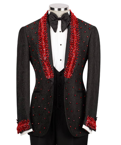 Exclusive Tuxedo With Stone Embellished