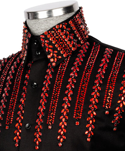 Crystal Embellished Black Shirt