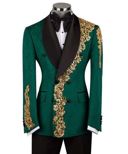 Emerald Green Embellished Tuxedo