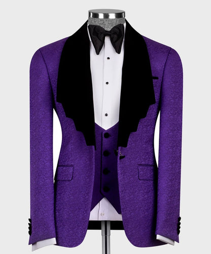 Velvet Lapel Purple Tuxedo