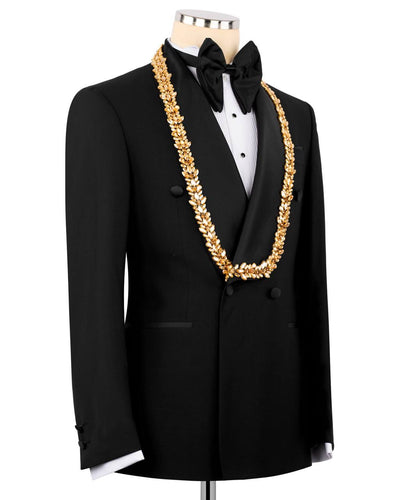 Gold Embellished Black Tuxedo