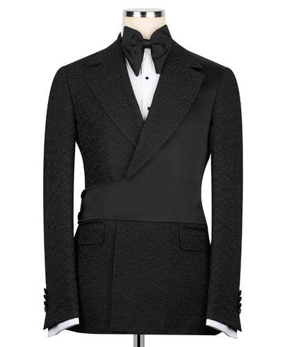 Custom Designed Tuxedo with Crossover Satin Panel