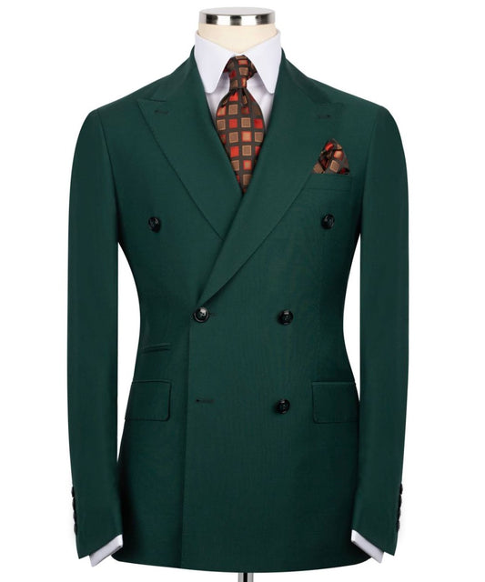 Forest Green Double Breasted Suit