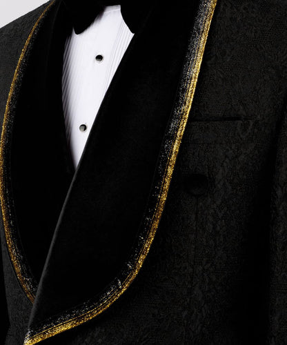 Black Tuxedo with Custom Lapel Design