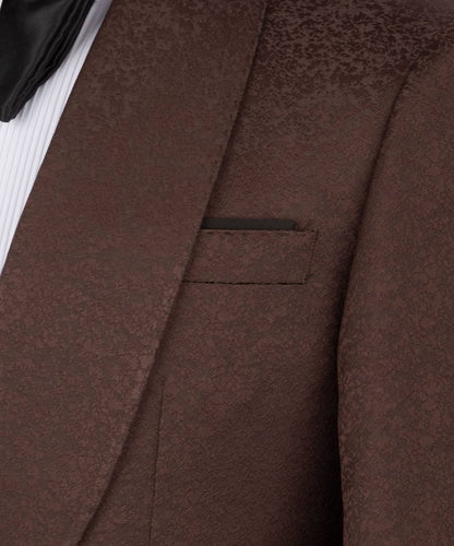 Textured Brown Tuxedo Set