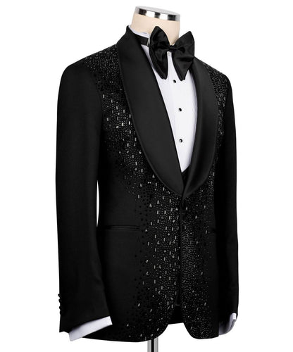 Rhinestone Embellished Black Tuxedo