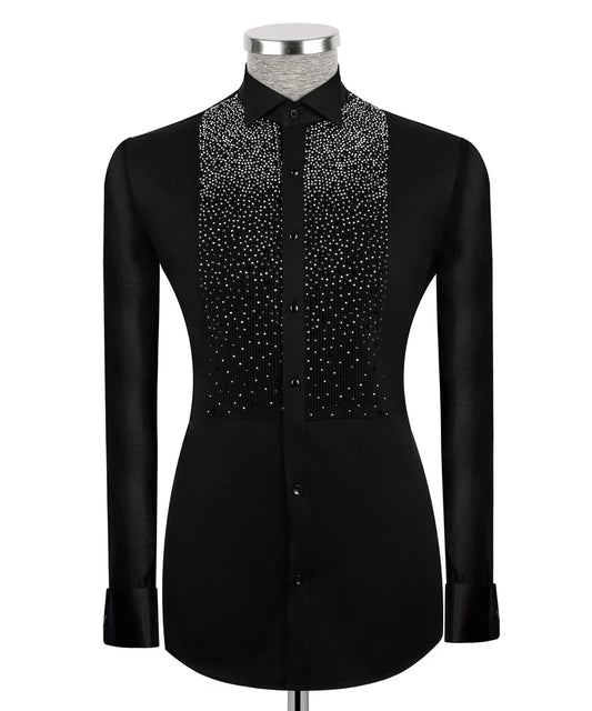 Crystal Embellished Black Shirt
