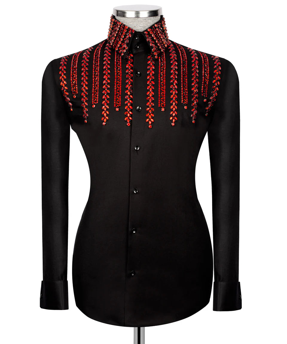 Crystal Embellished Black Shirt