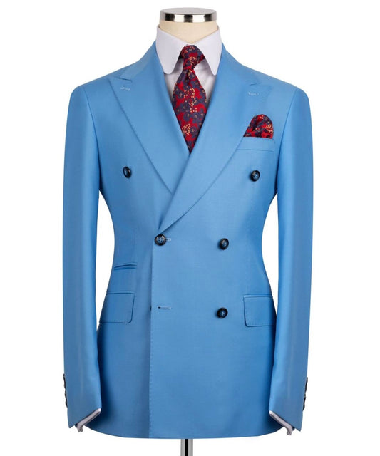 Powder Blue Double Breasted Suit