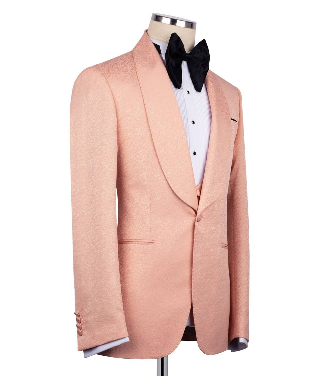Textured Orange Tuxedo Set