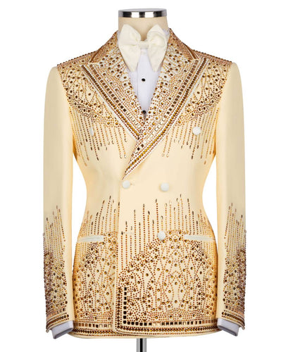 Exclusive Gold Stone Embellished Tuxedo
