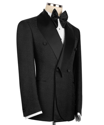 Black Tuxedo with Custom Collar Design